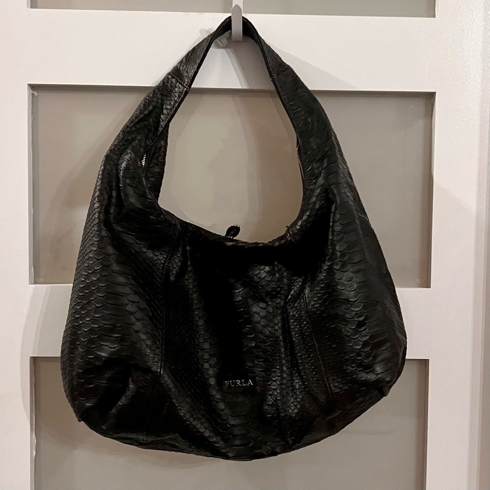 FURLA Elizabeth hobo snake embossed leather bag - Picture 2 of 13